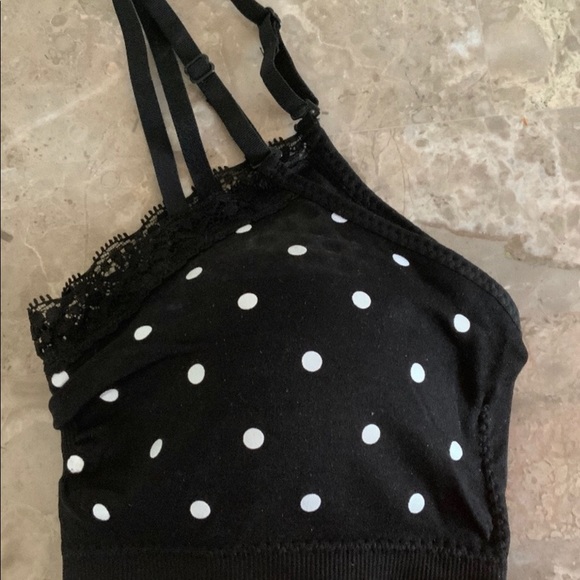 COOBIE Lace Trim Padded Polkadot Seamless Bra One Size - Picture 5 of 8